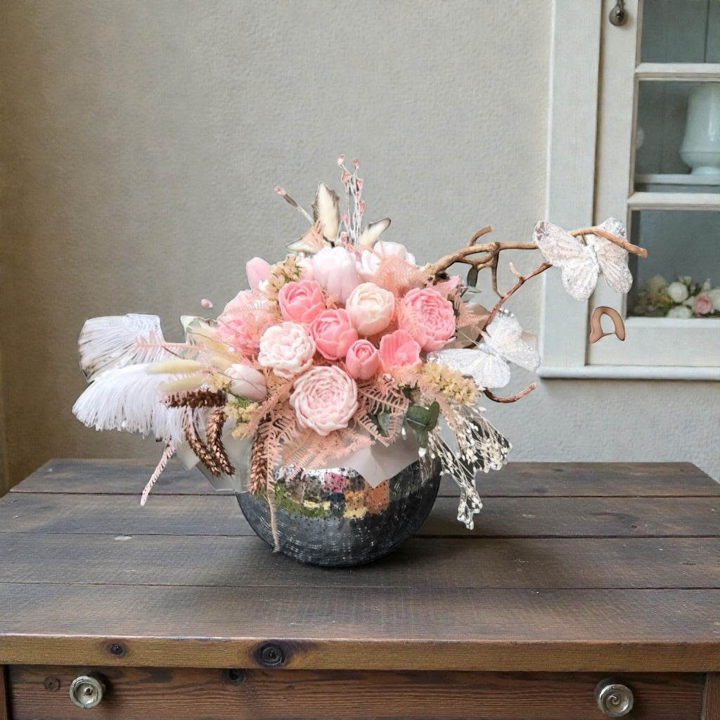 Handmade Soap Flower Bouquet with Stabilized Flowers