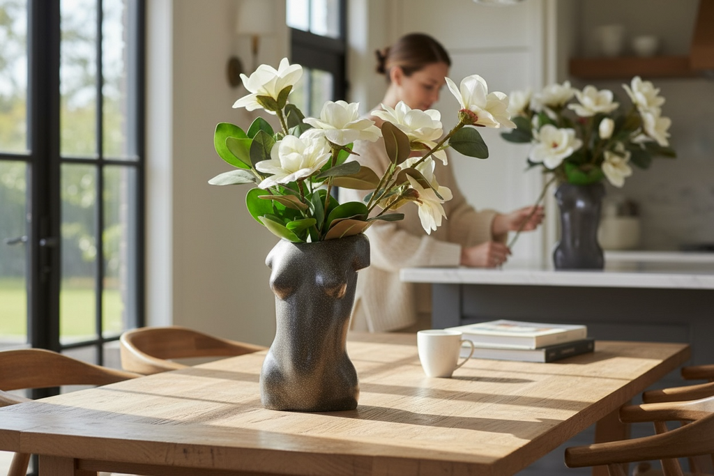 Organic Sculptural Vase Made of Natural Stone
