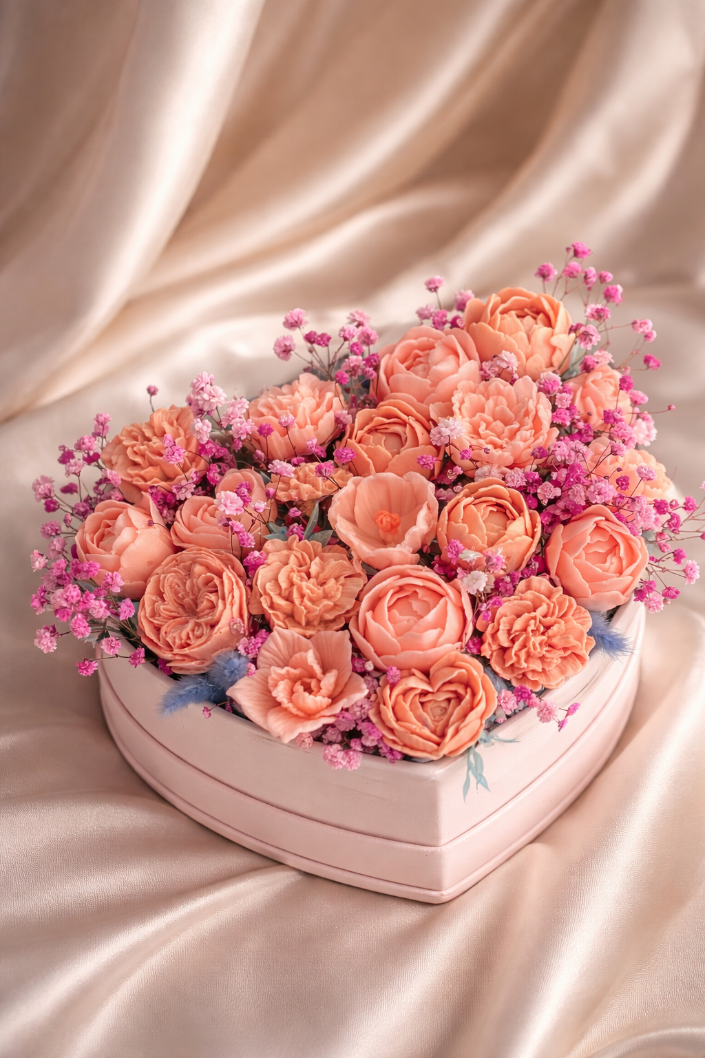 Luxury Soap Rose Bouquet in Heart Box