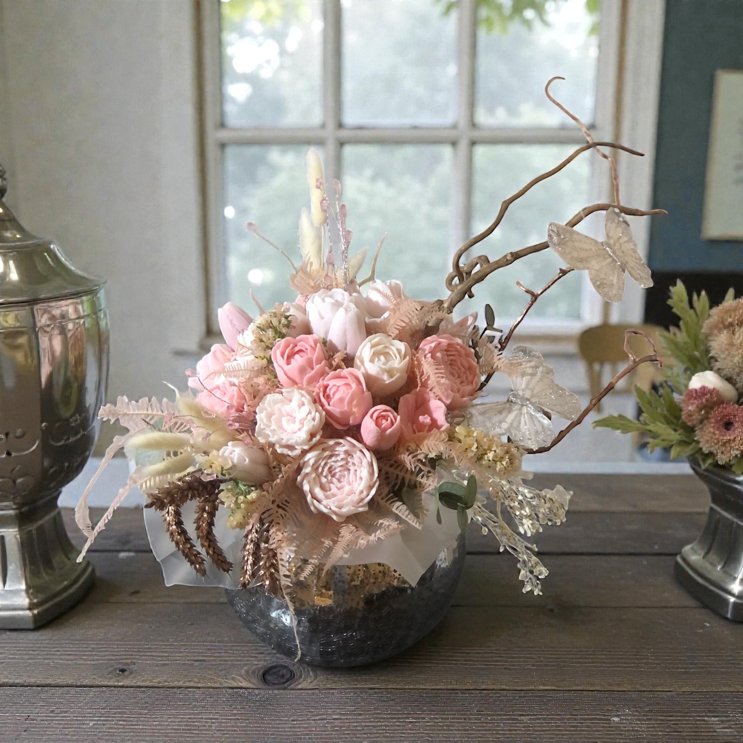 Handmade Soap Flower Bouquet with Stabilized Flowers