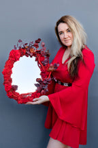 Luxury Red Floral Mirror Decor