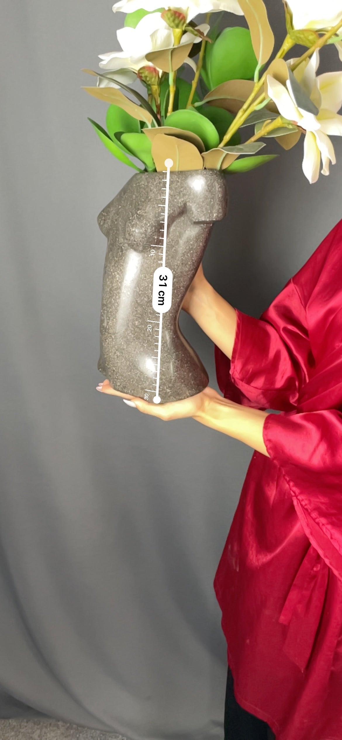 Organic Sculptural Vase Made of Natural Stone