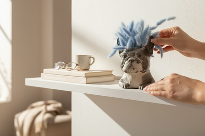 Dog Head Planter – Sculptural Concrete Vase