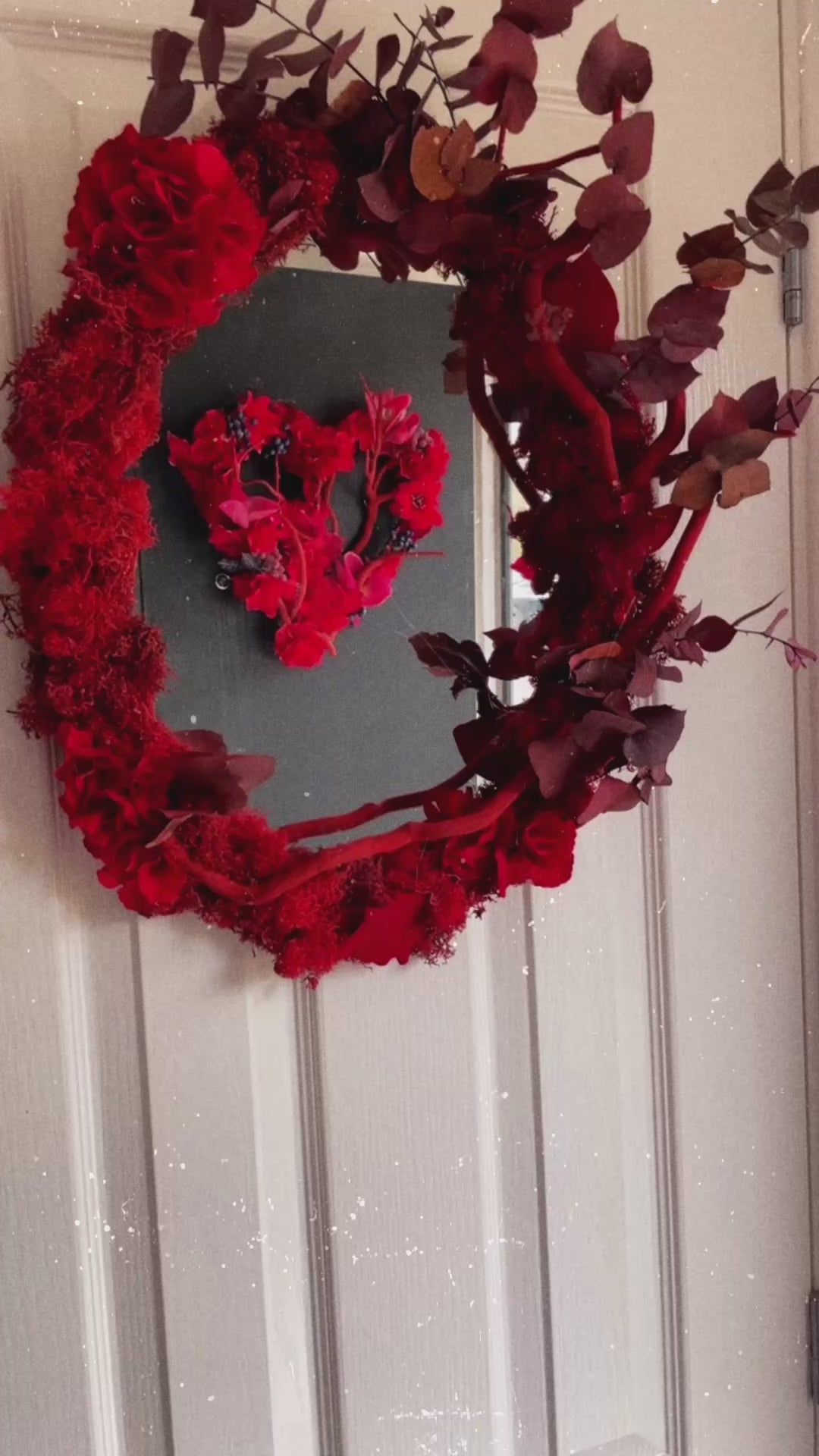 Luxury Red Floral Mirror Decor